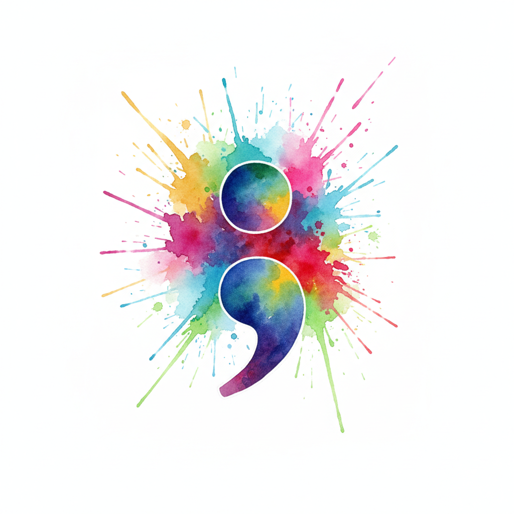 Watercolor Semicolon semicolon tattoo design