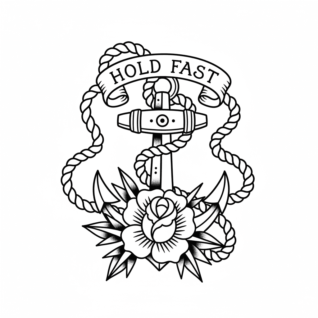 American Traditional tattoo flash design 2