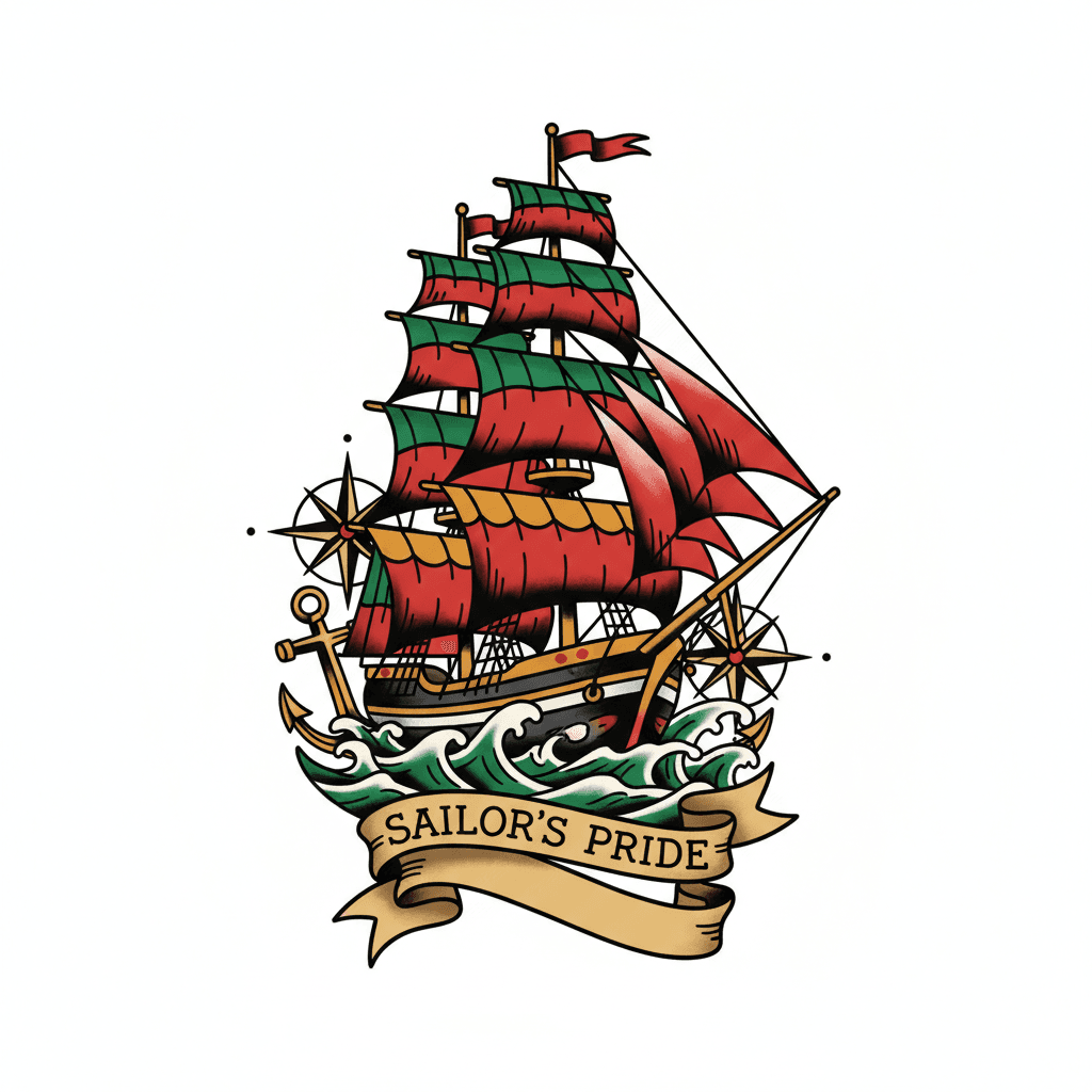 American Traditional tattoo flash design 110