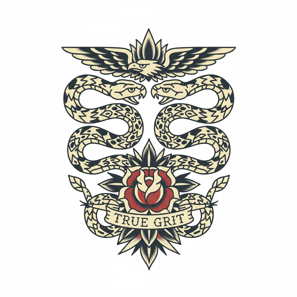 American Traditional tattoo flash design 129