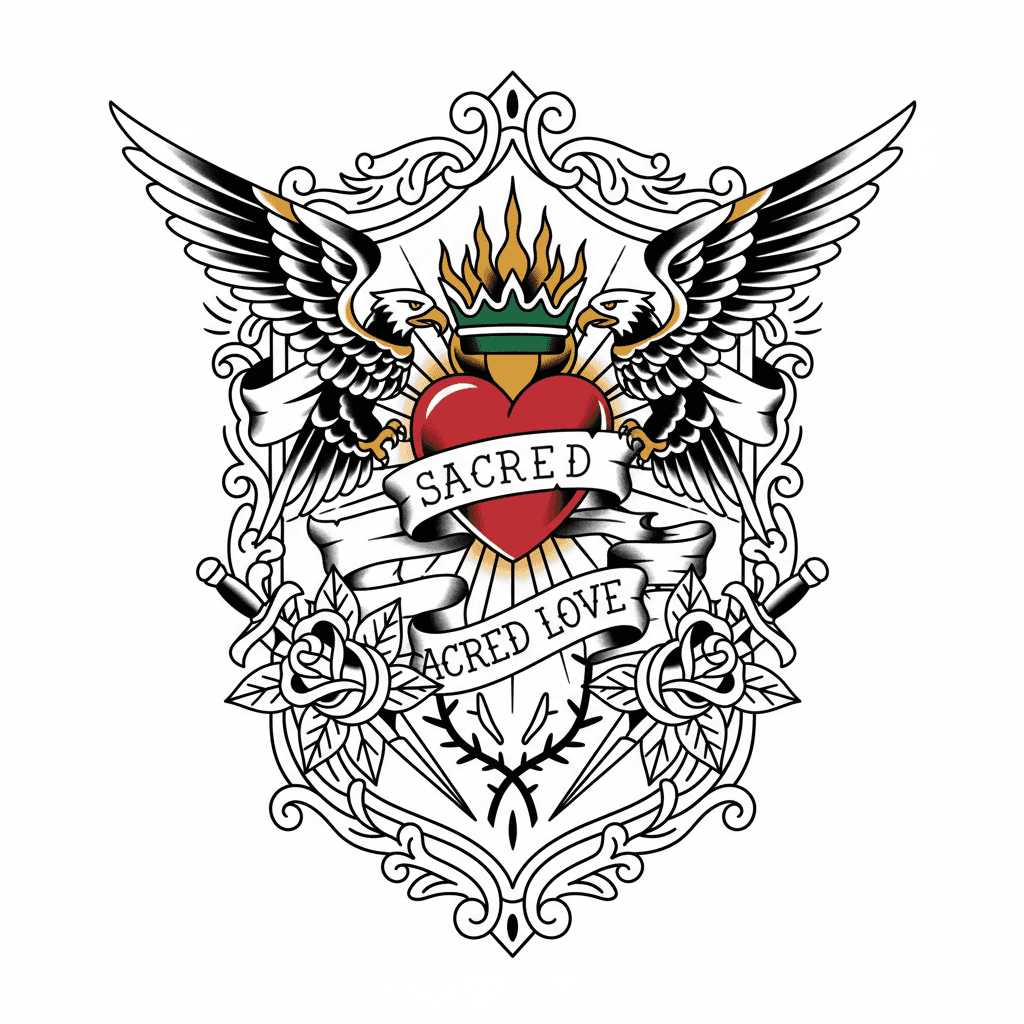 American Traditional tattoo flash design 143