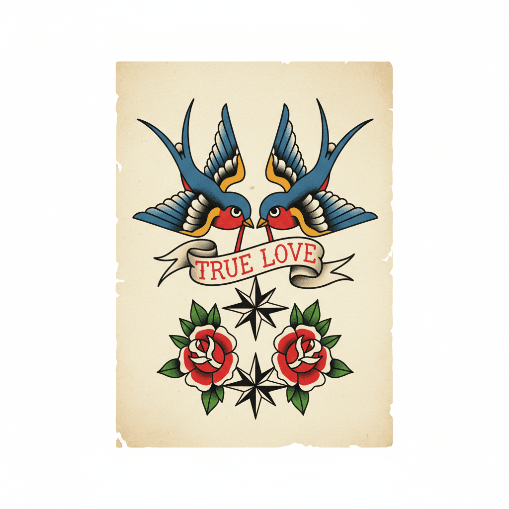 American Traditional tattoo flash design 49