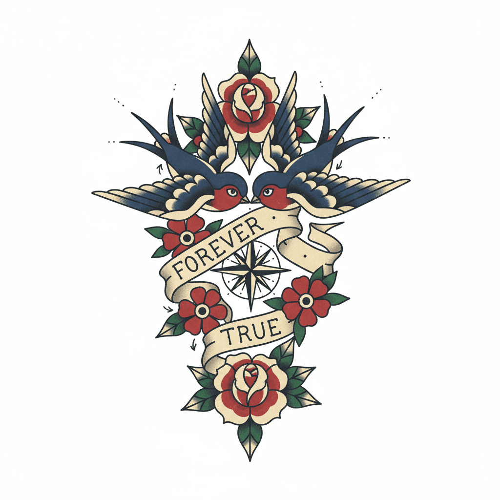 American Traditional tattoo flash design 51