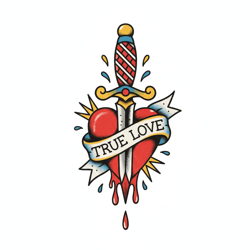 American Traditional tattoo flash design 64