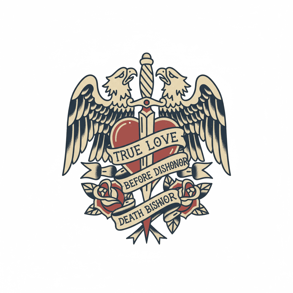 American Traditional tattoo flash design 69