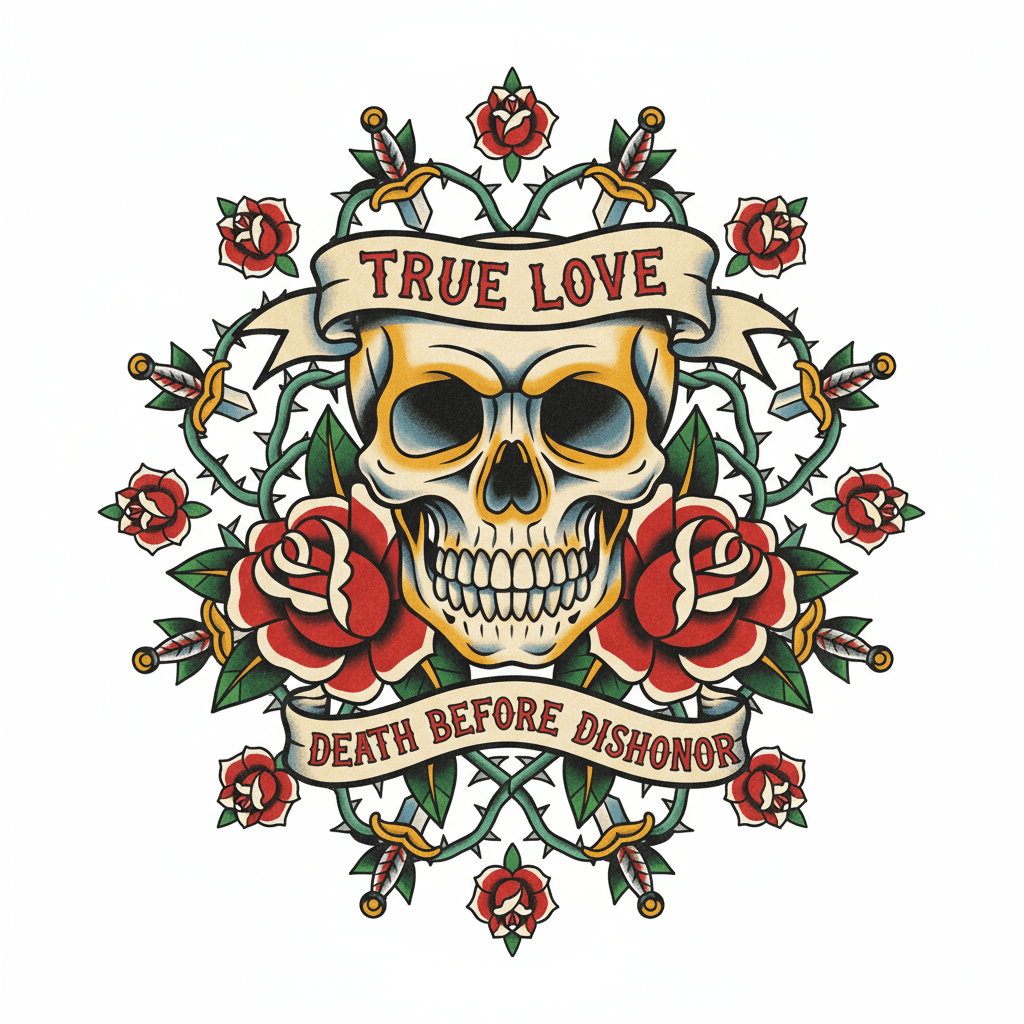 American Traditional tattoo flash design 76