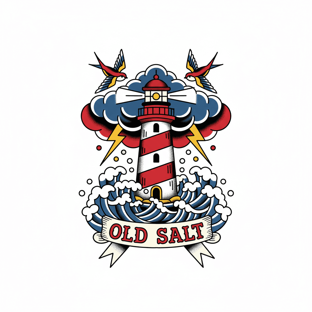 American Traditional tattoo flash design 91