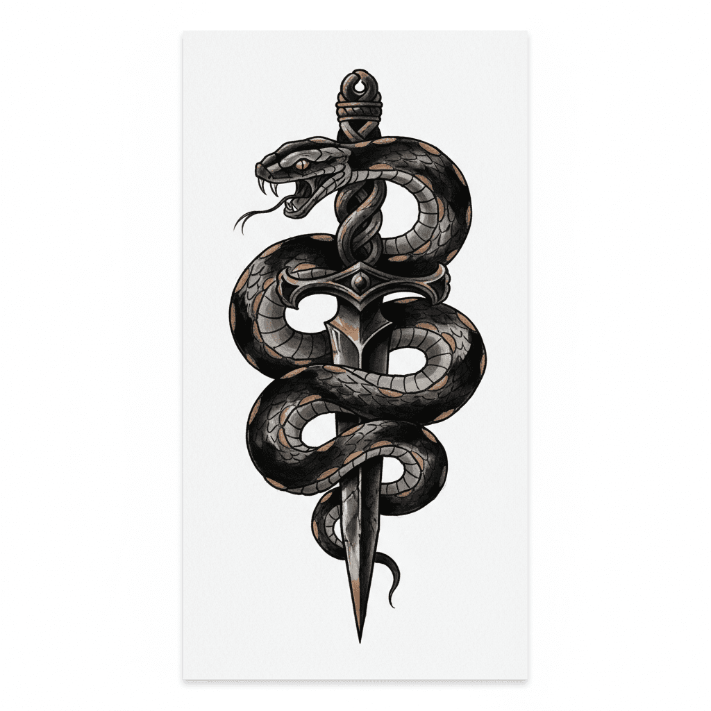 Black & Grey tattoo flash design 2