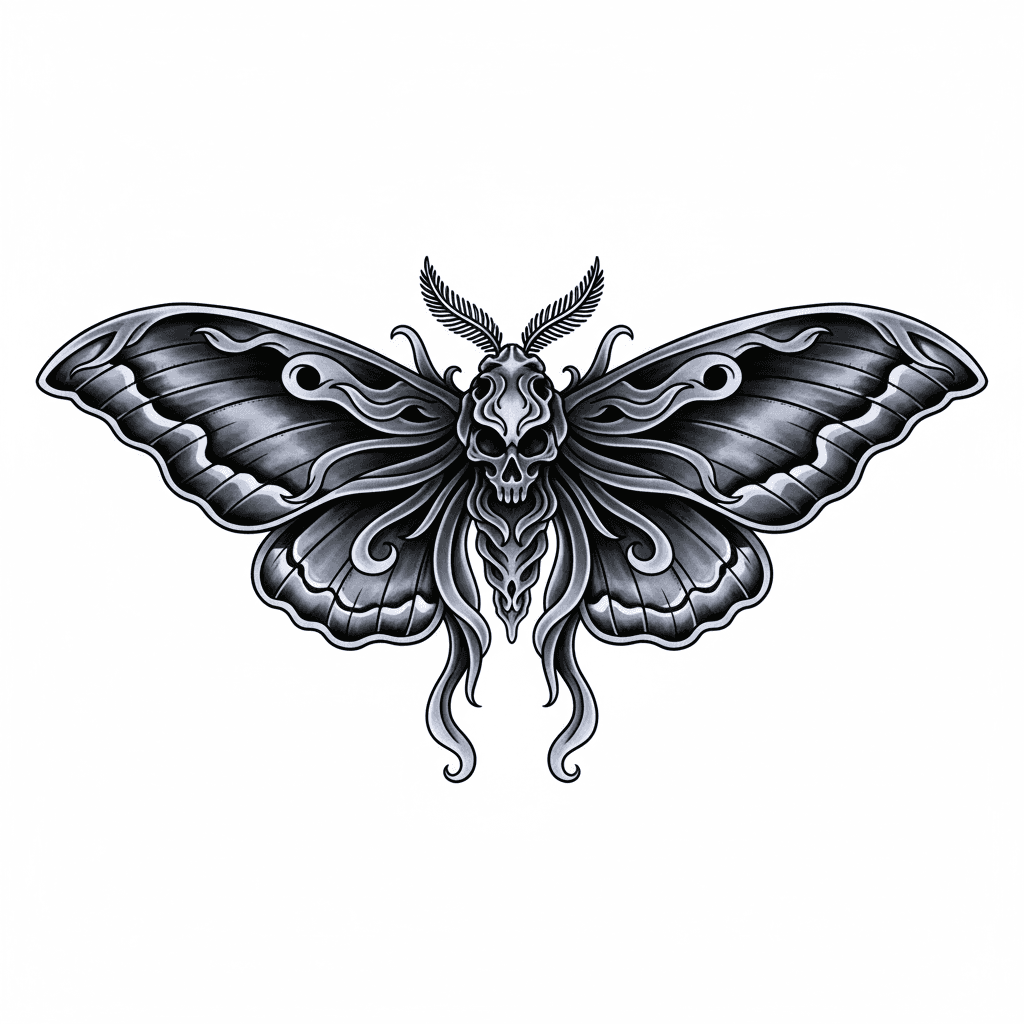 Black & Grey tattoo flash design 6