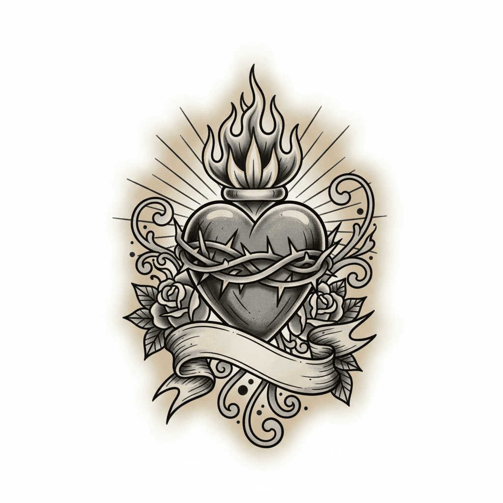 Black & Grey tattoo flash design 31