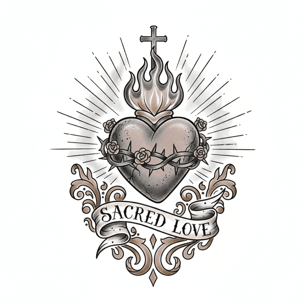 Black & Grey tattoo flash design 32