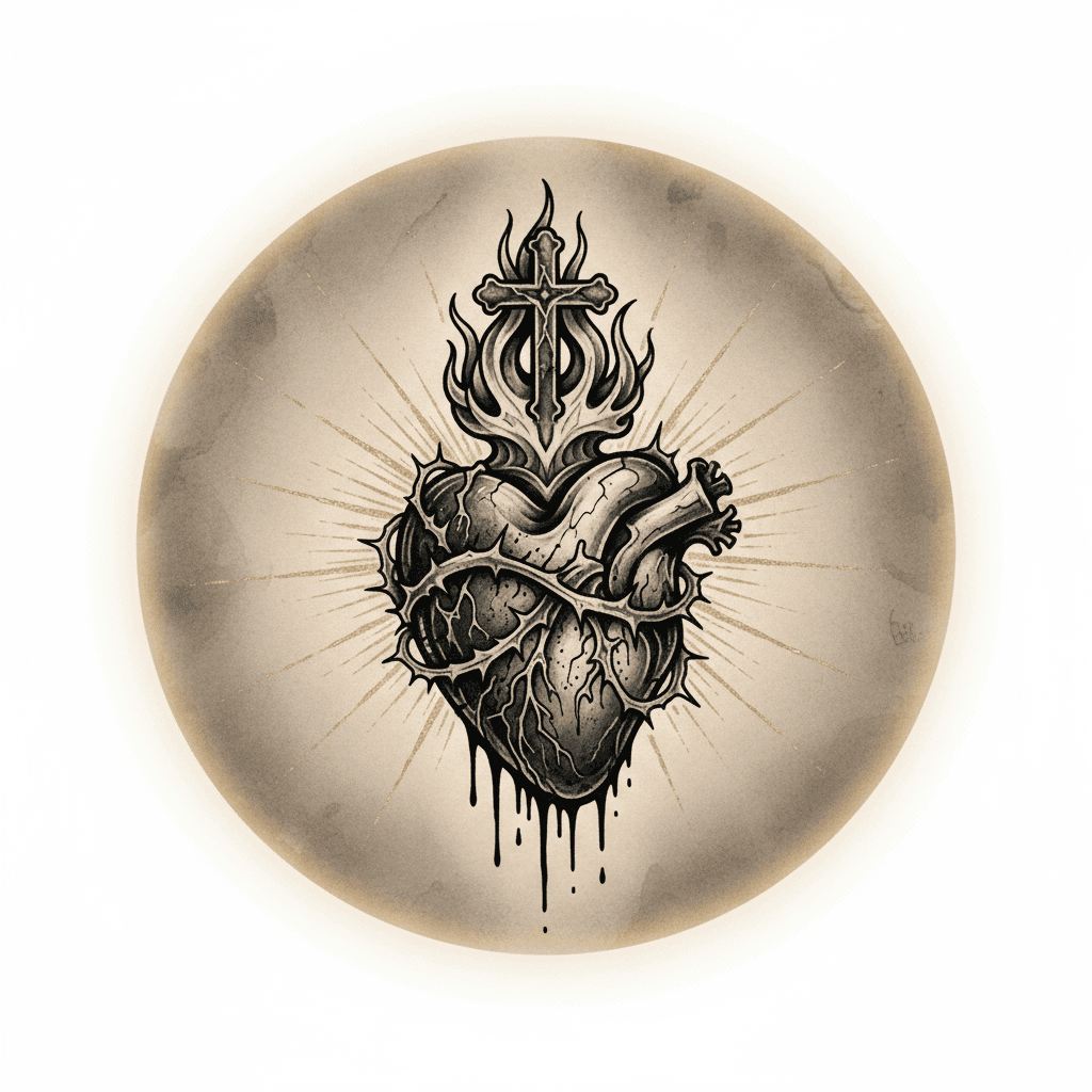 Black & Grey tattoo flash design 37