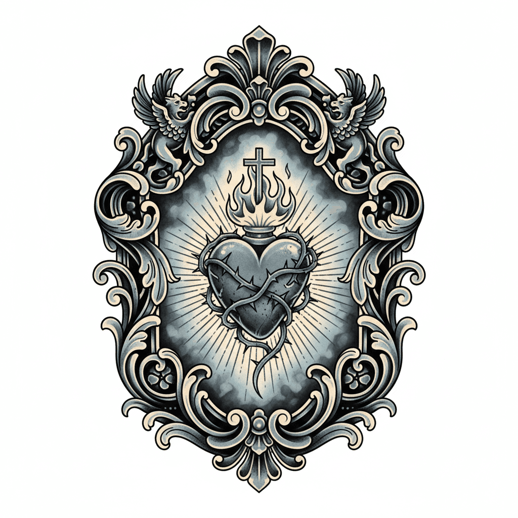 Black & Grey tattoo flash design 42