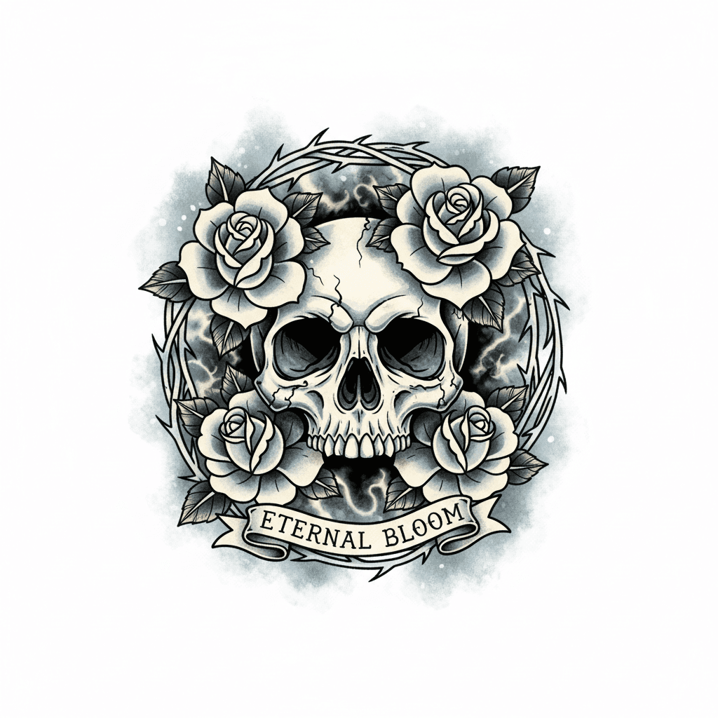 Black & Grey tattoo flash design 48