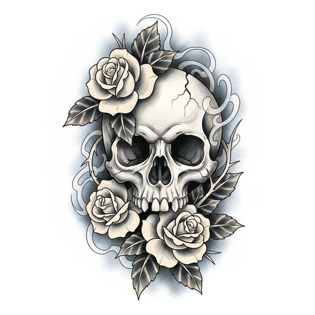 Black & Grey tattoo flash design 51
