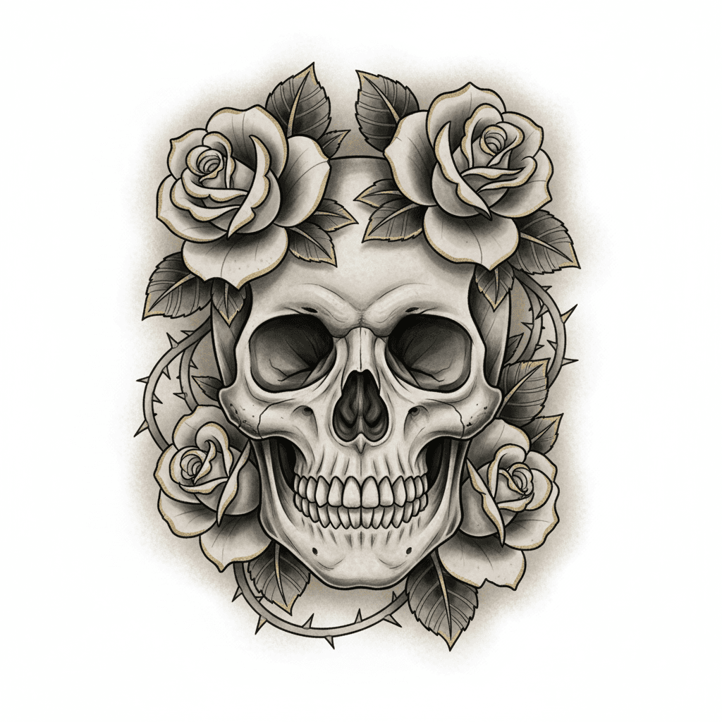 Black & Grey tattoo flash design 58
