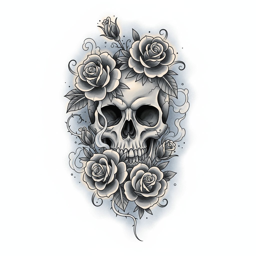 Black & Grey tattoo flash design 60