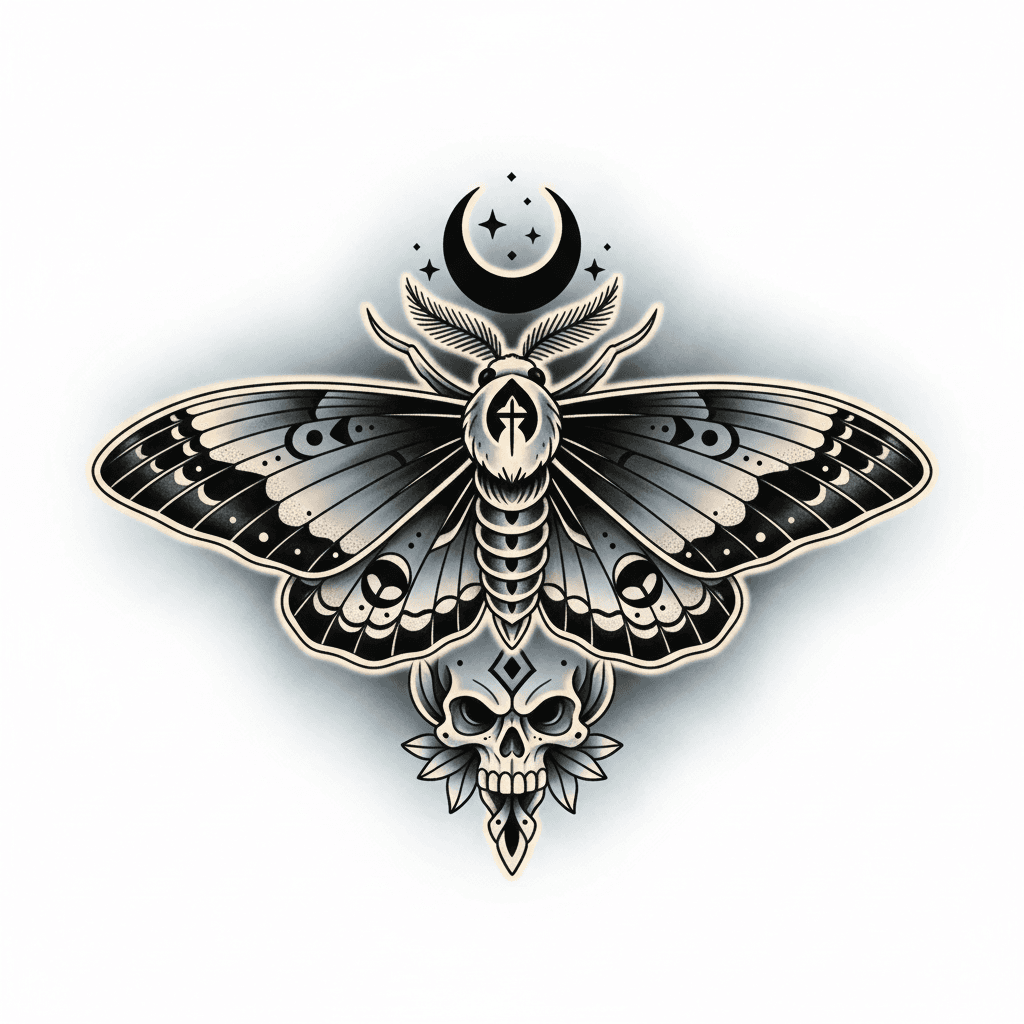 Black & Grey tattoo flash design 78