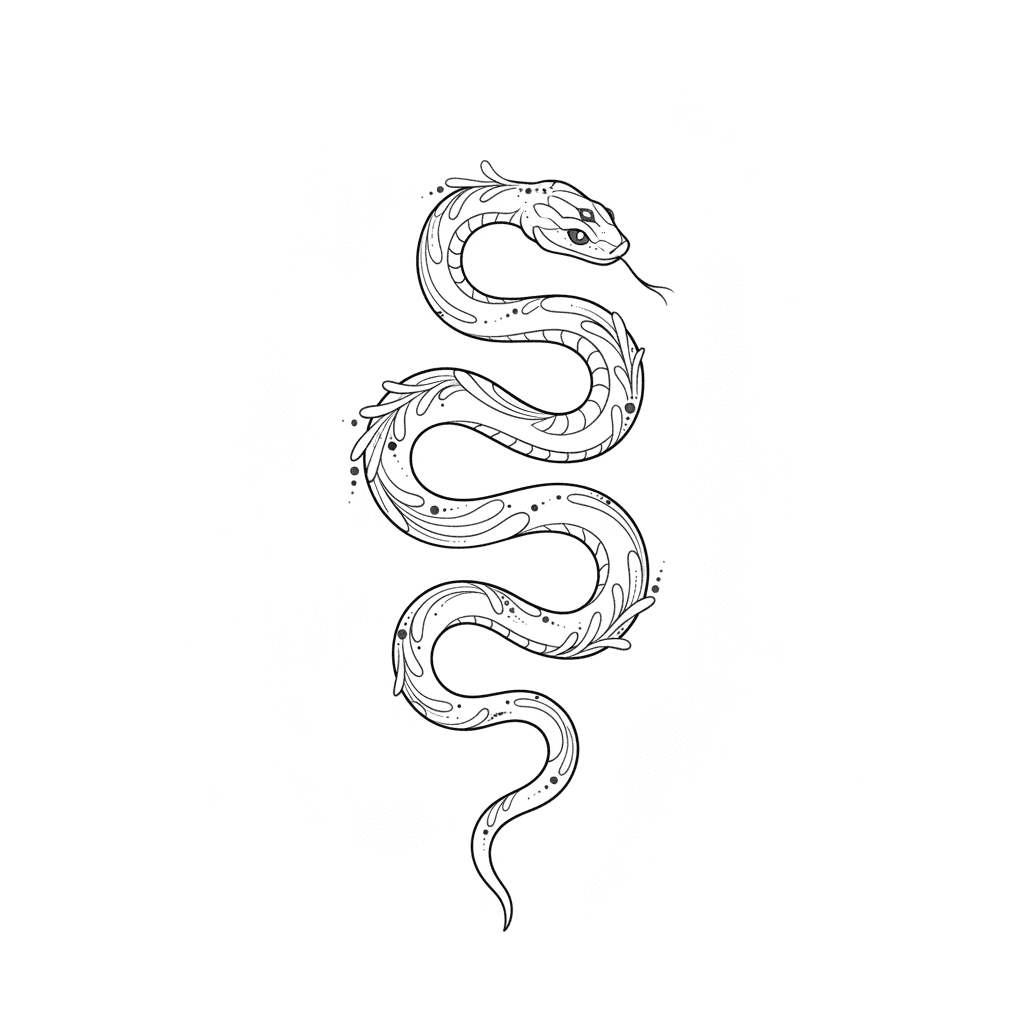 Fine Line tattoo flash design 4