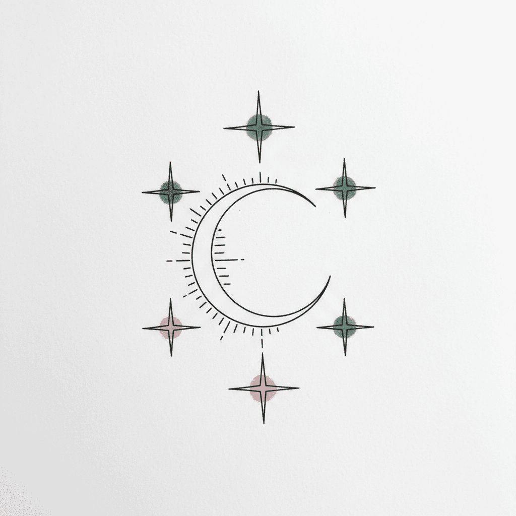 Fine Line tattoo flash design 42