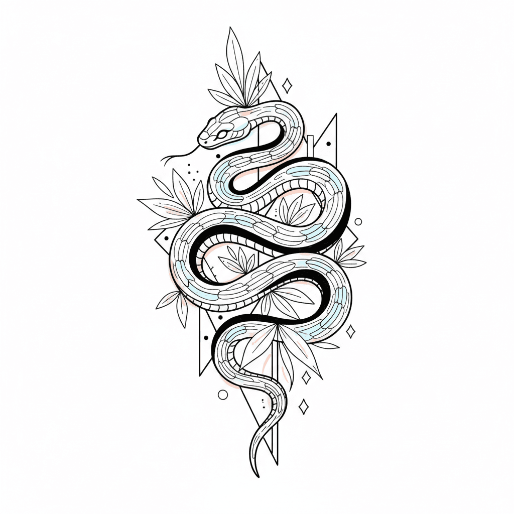 Fine Line tattoo flash design 53