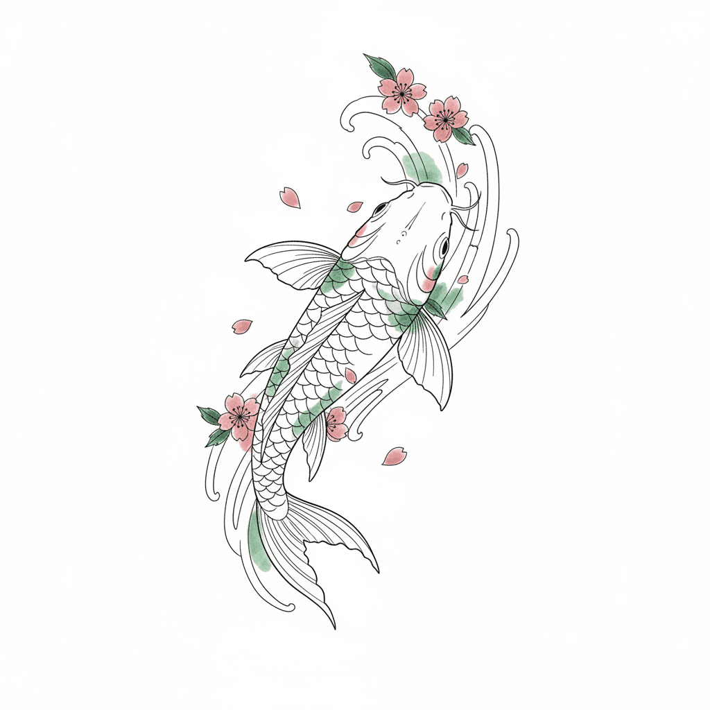 Fine Line tattoo flash design 87