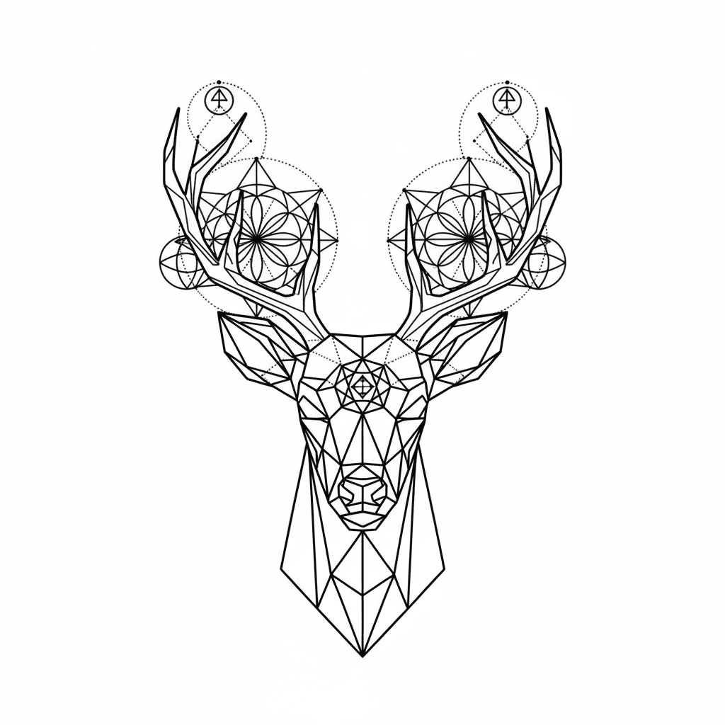 Geometric & Dotwork tattoo flash design 5