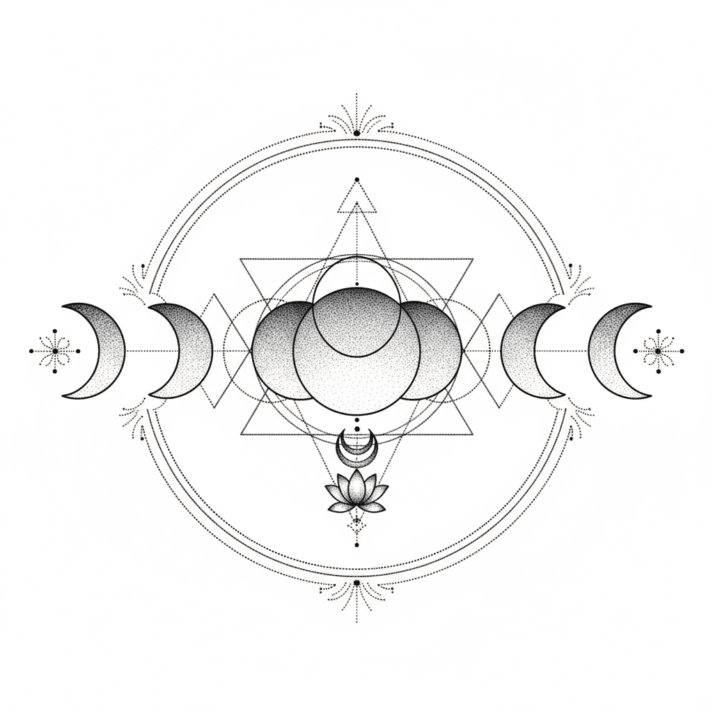 Geometric & Dotwork tattoo flash design 6