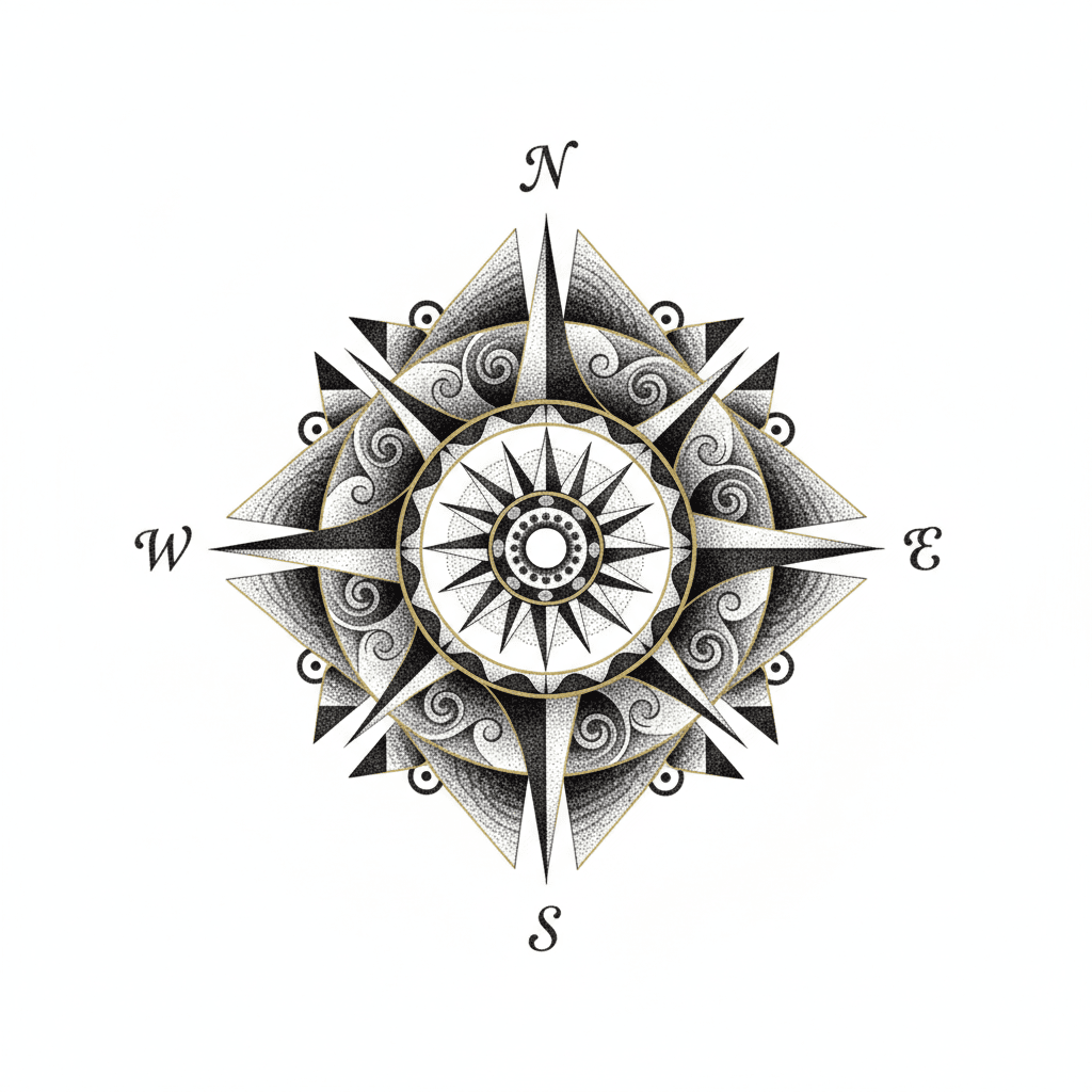 Geometric & Dotwork tattoo flash design 38