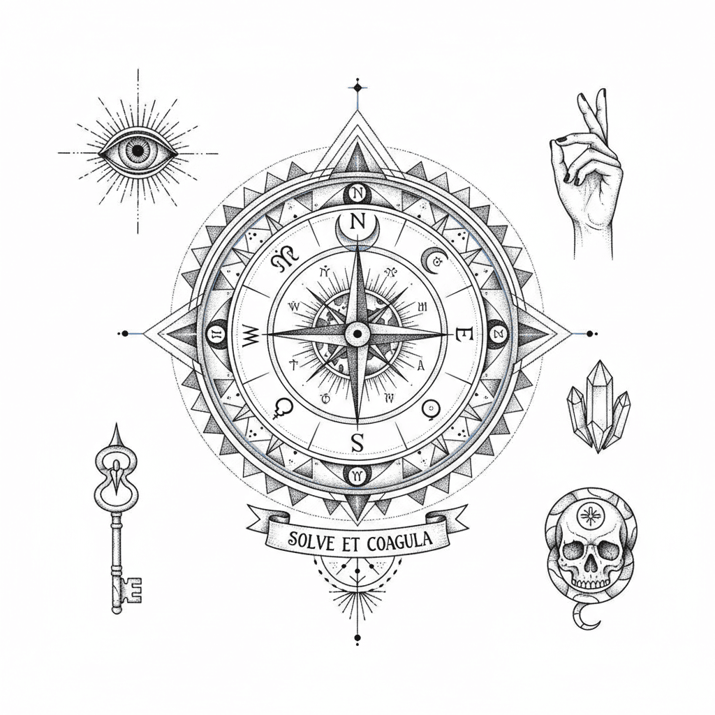 Geometric & Dotwork tattoo flash design 43