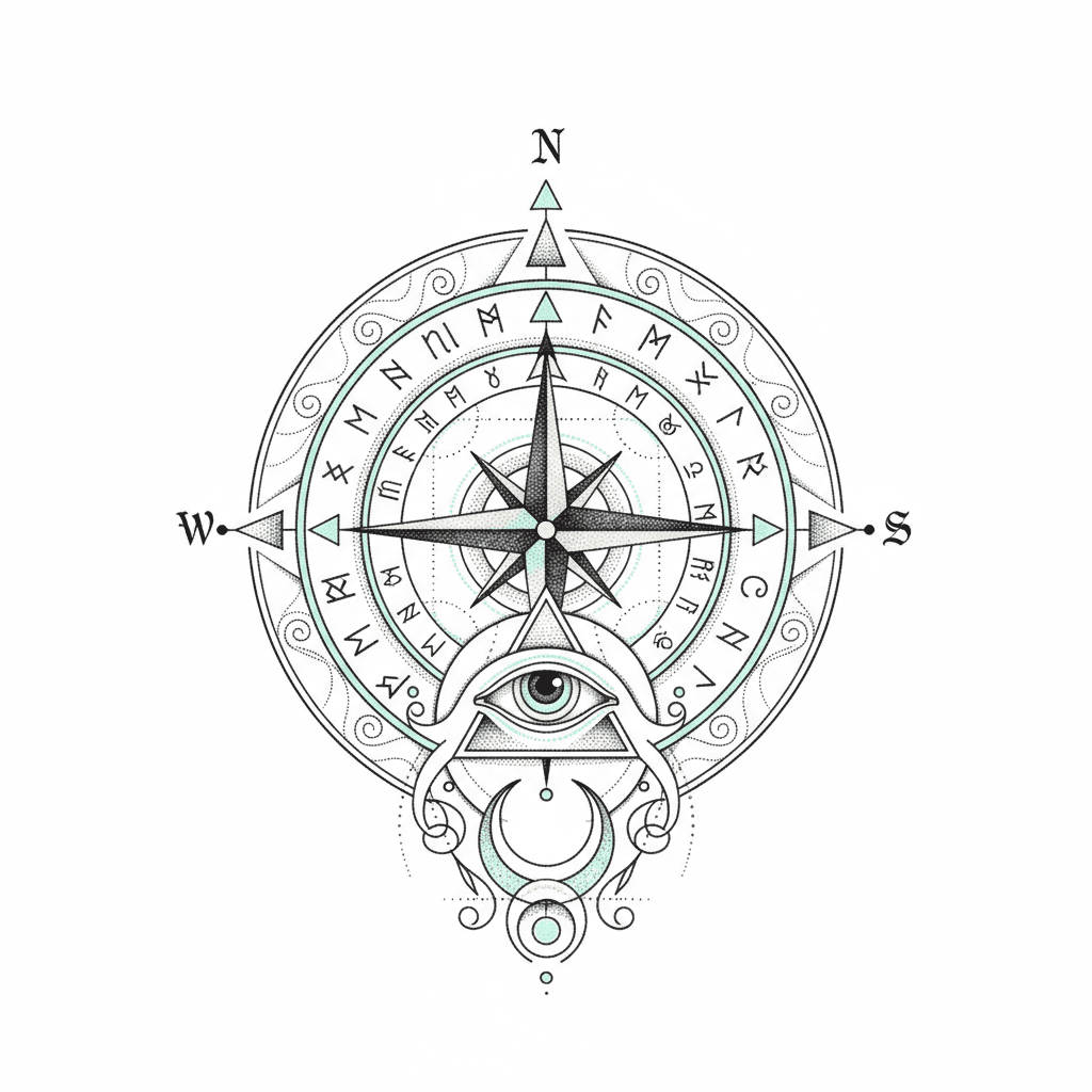 Geometric & Dotwork tattoo flash design 45