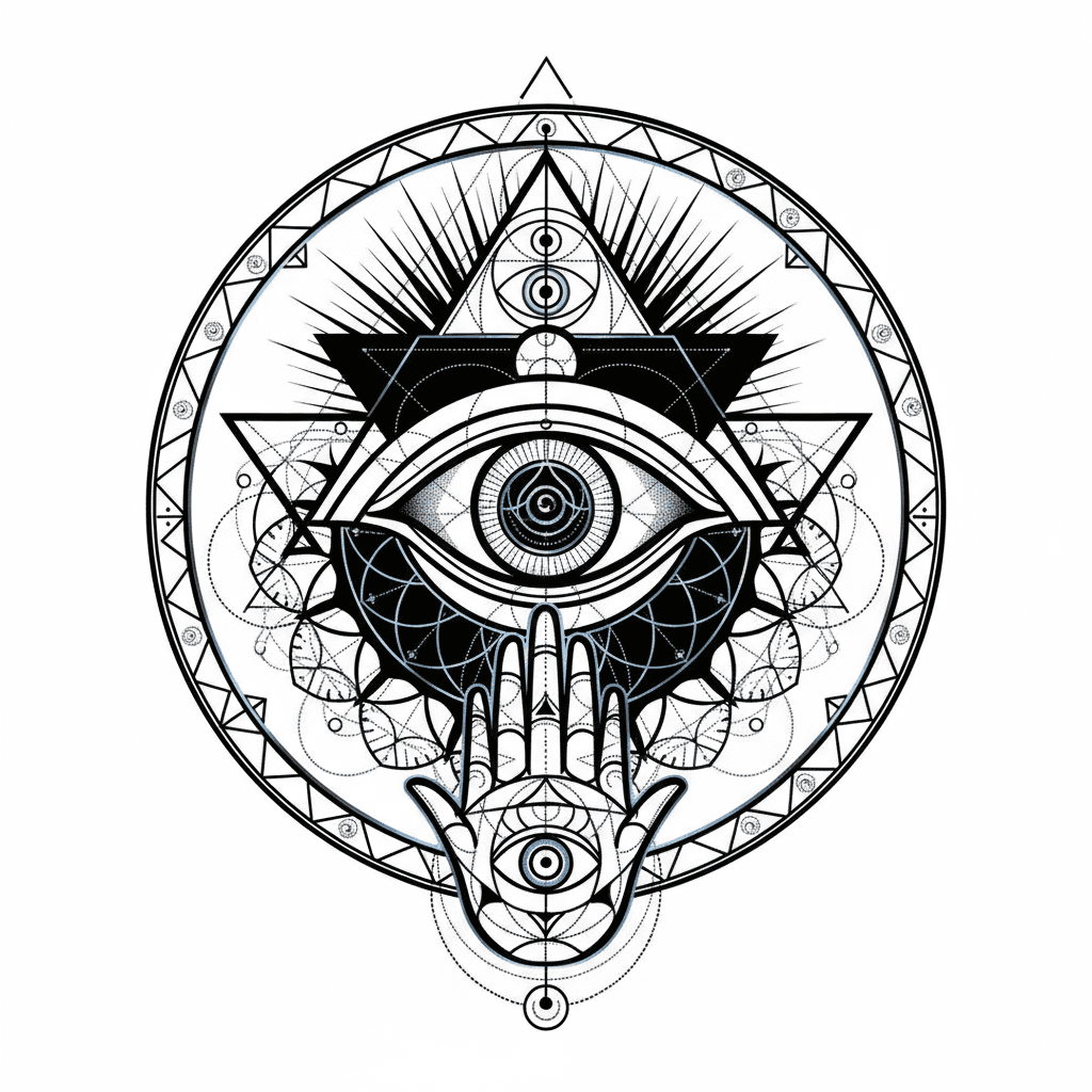 Geometric & Dotwork tattoo flash design 46