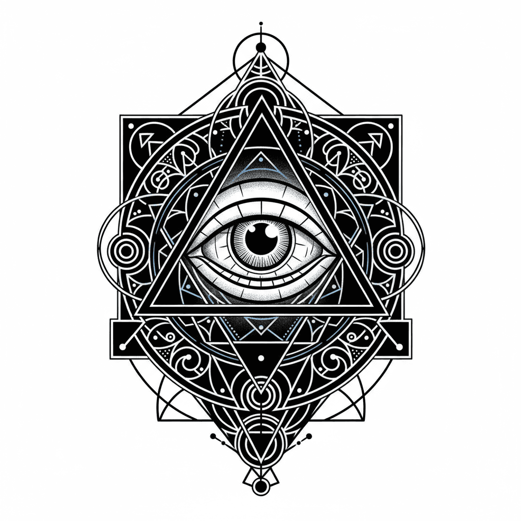 Geometric & Dotwork tattoo flash design 49