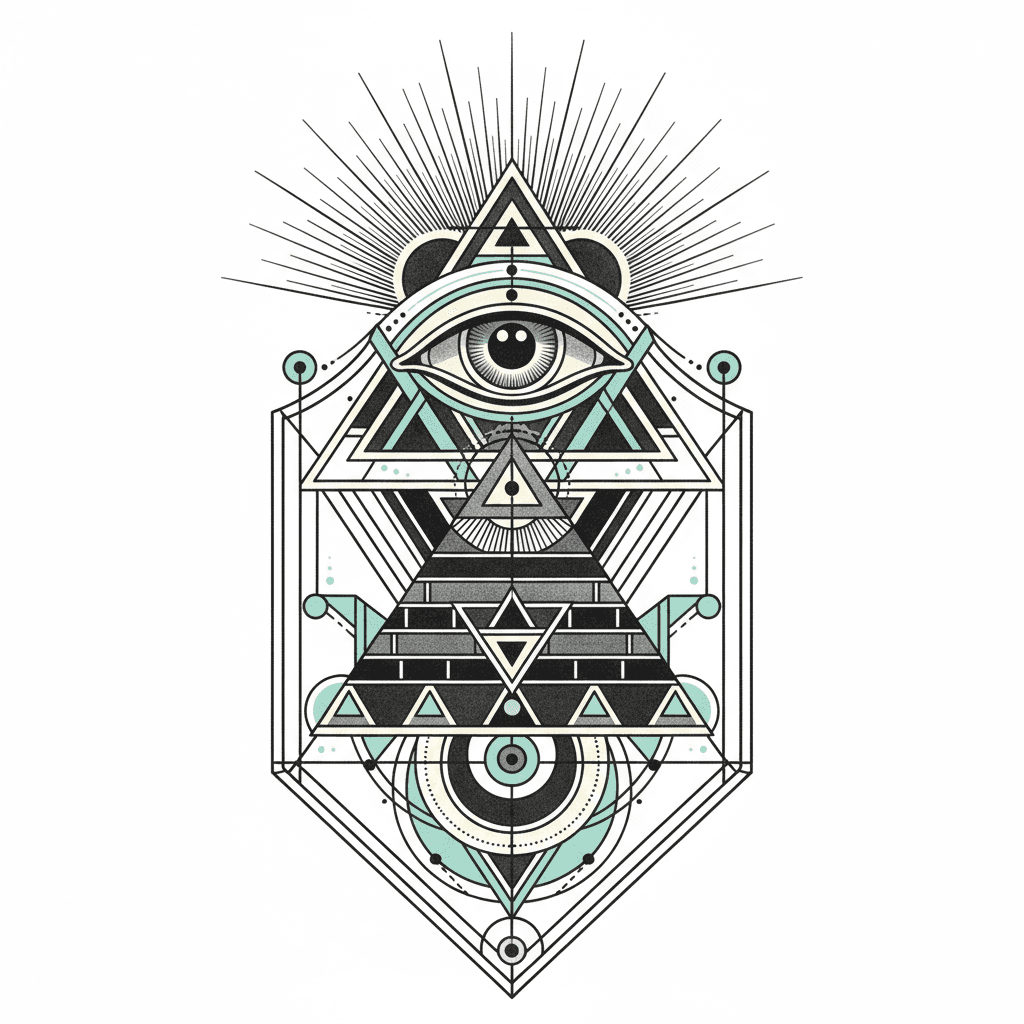 Geometric & Dotwork tattoo flash design 51