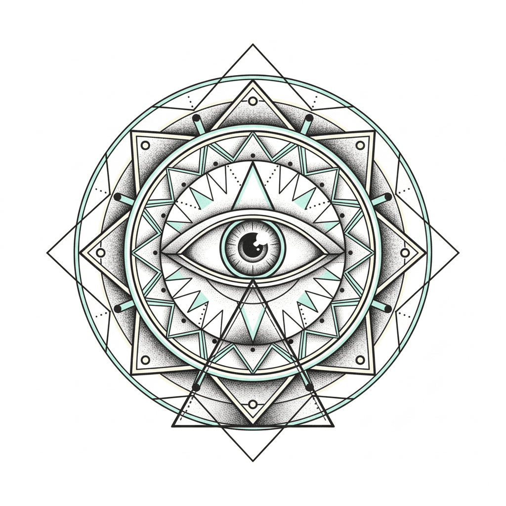 Geometric & Dotwork tattoo flash design 54