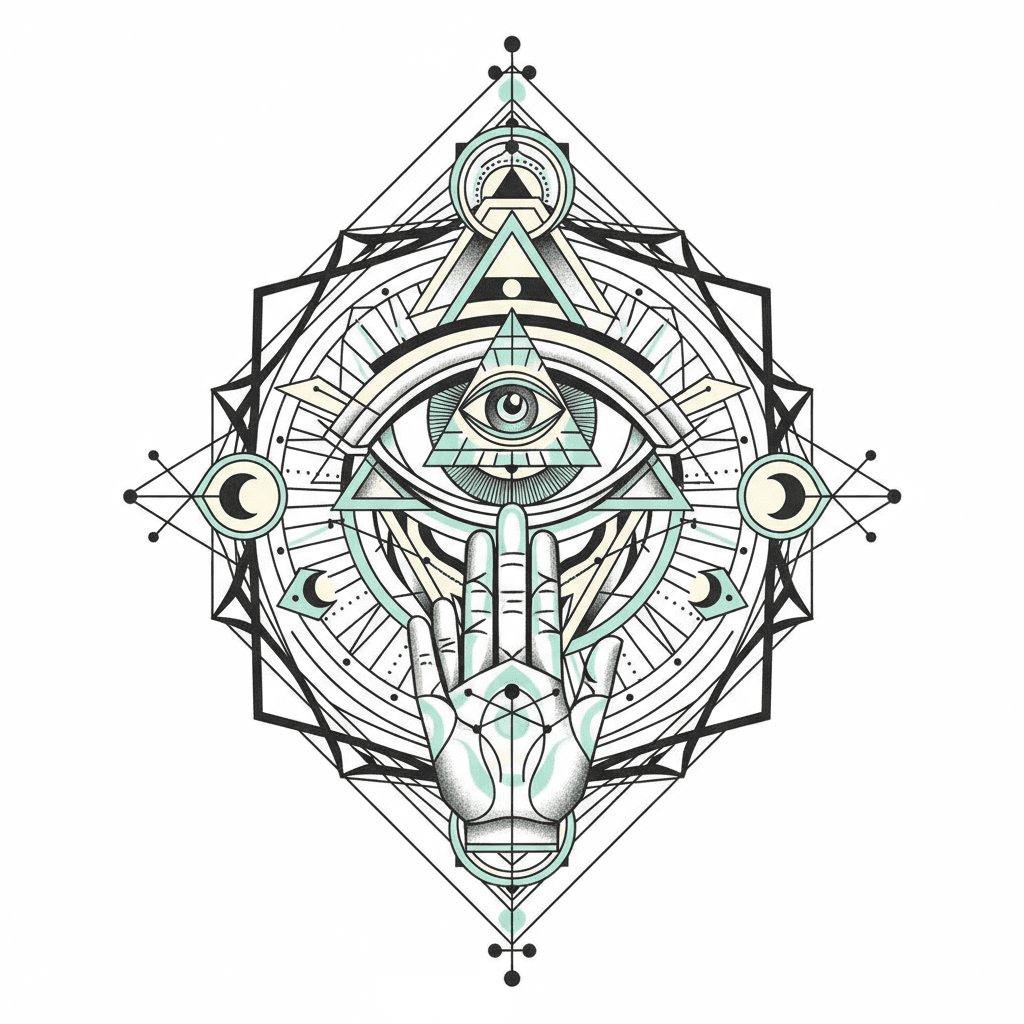 Geometric & Dotwork tattoo flash design 60