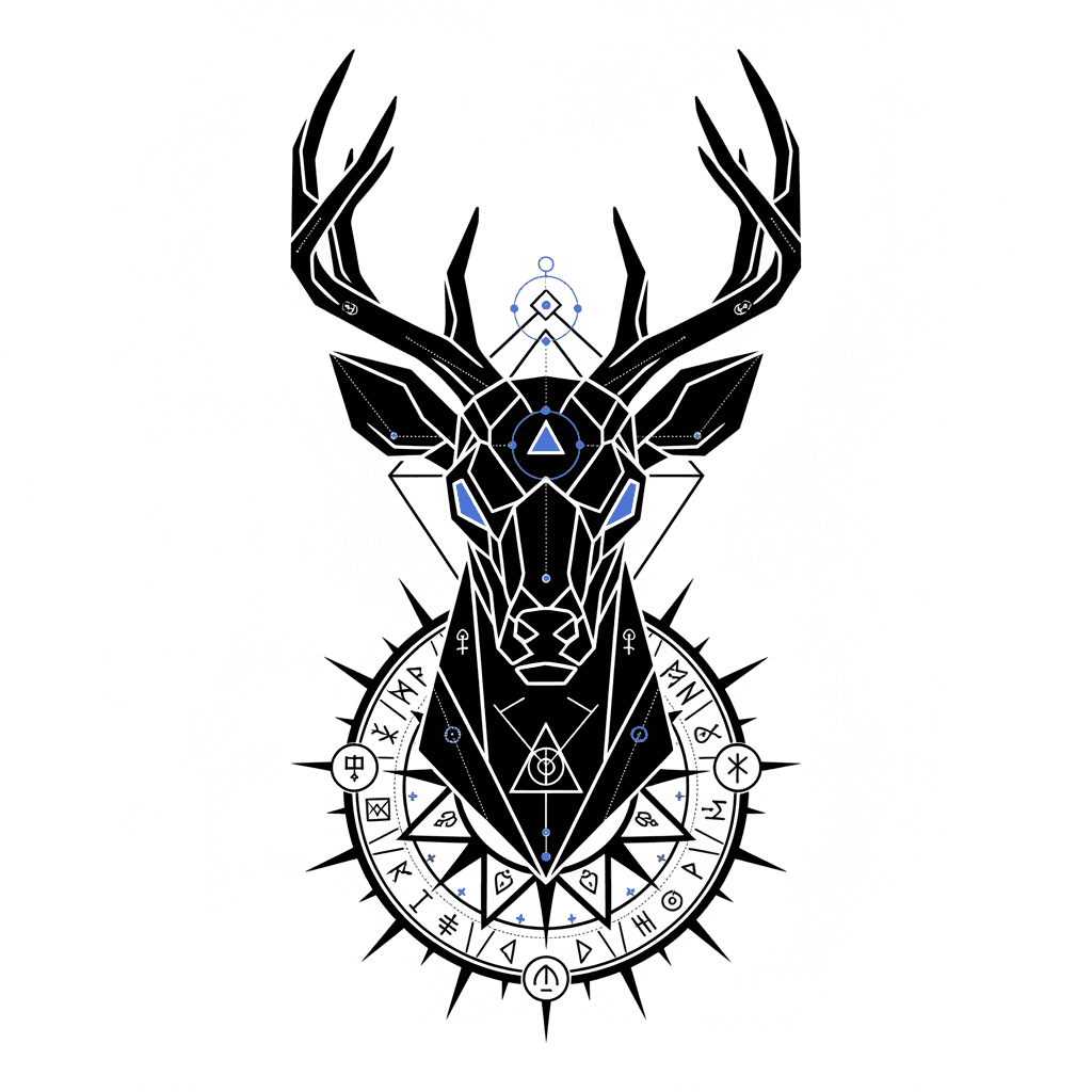 Geometric & Dotwork tattoo flash design 64