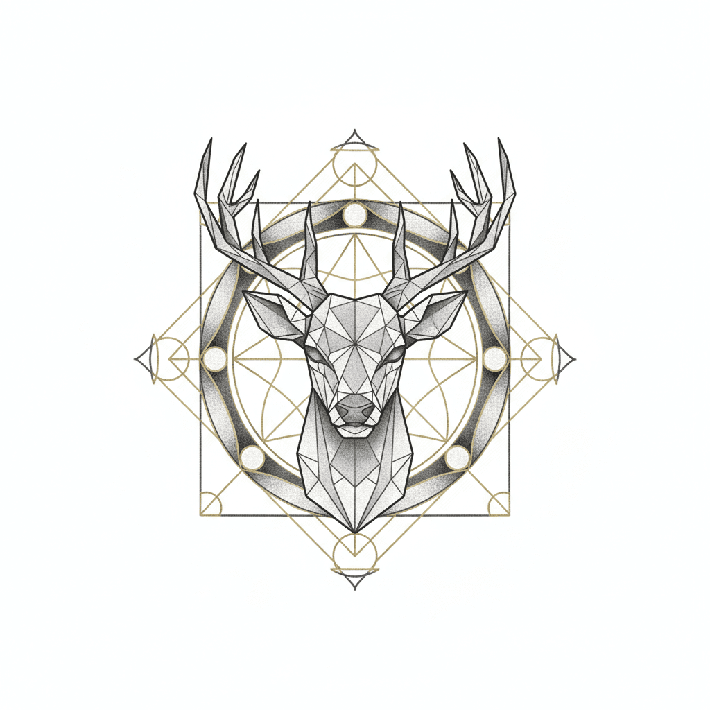 Geometric & Dotwork tattoo flash design 71