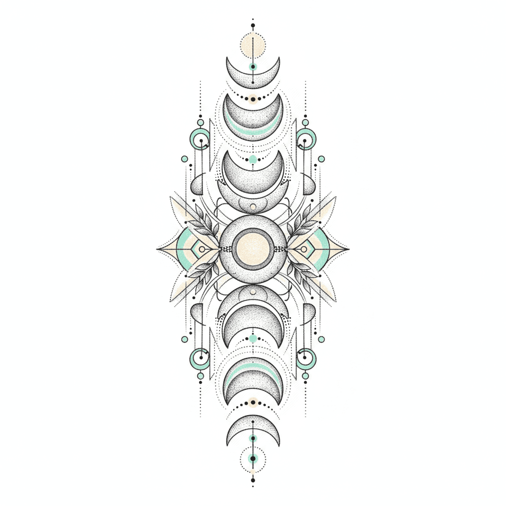 Geometric & Dotwork tattoo flash design 81