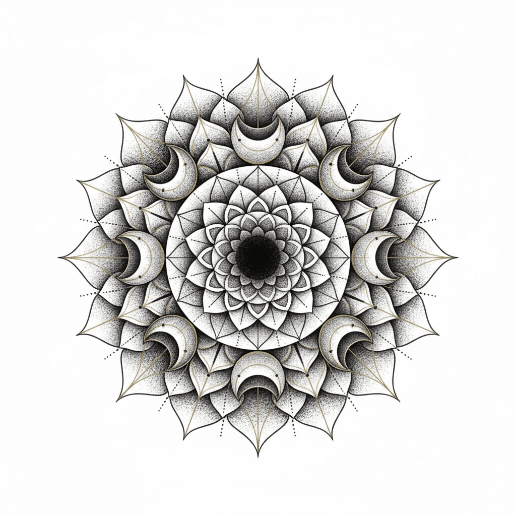 Geometric & Dotwork tattoo flash design 83