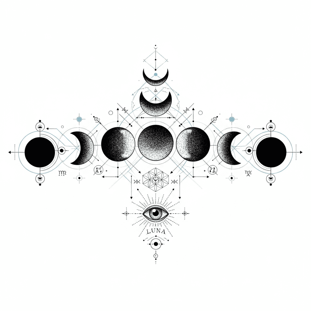 Geometric & Dotwork tattoo flash design 88