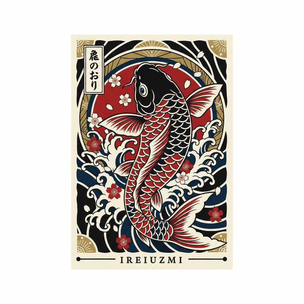 Japanese Irezumi tattoo flash design 7