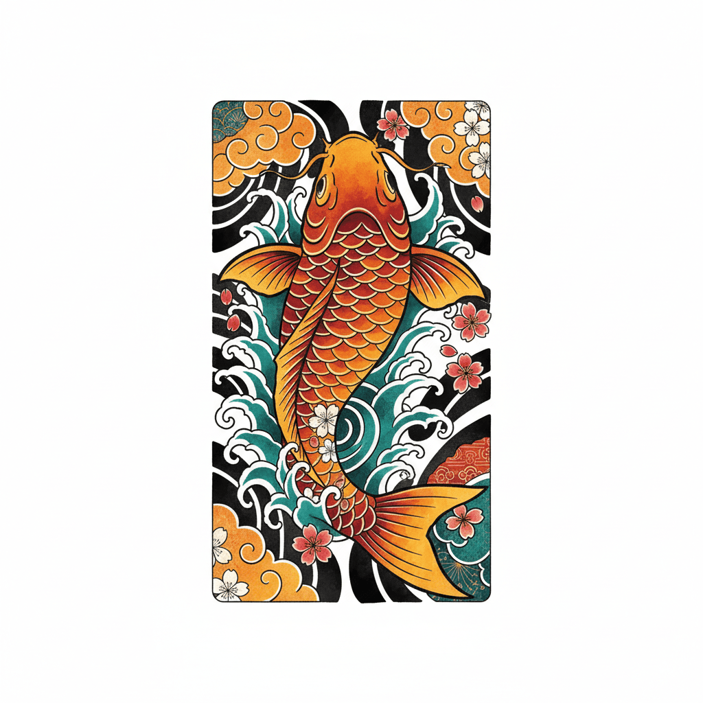 Japanese Irezumi tattoo flash design 9