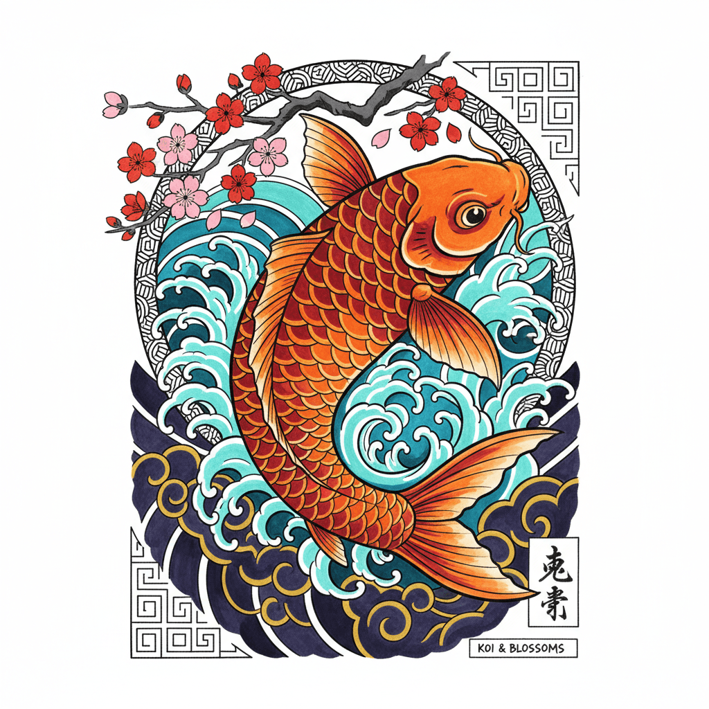 Japanese Irezumi tattoo flash design 15