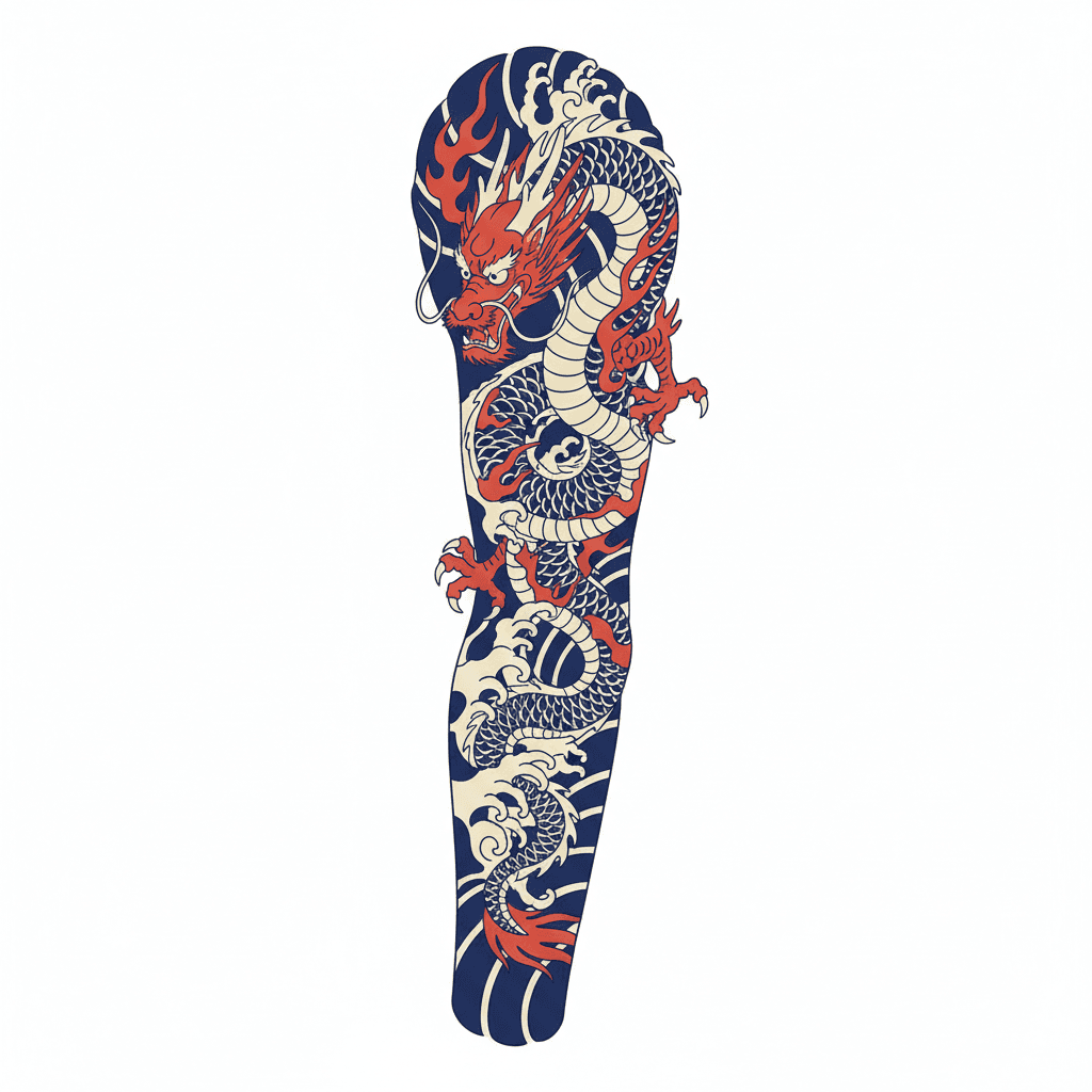 Japanese Irezumi tattoo flash design 17