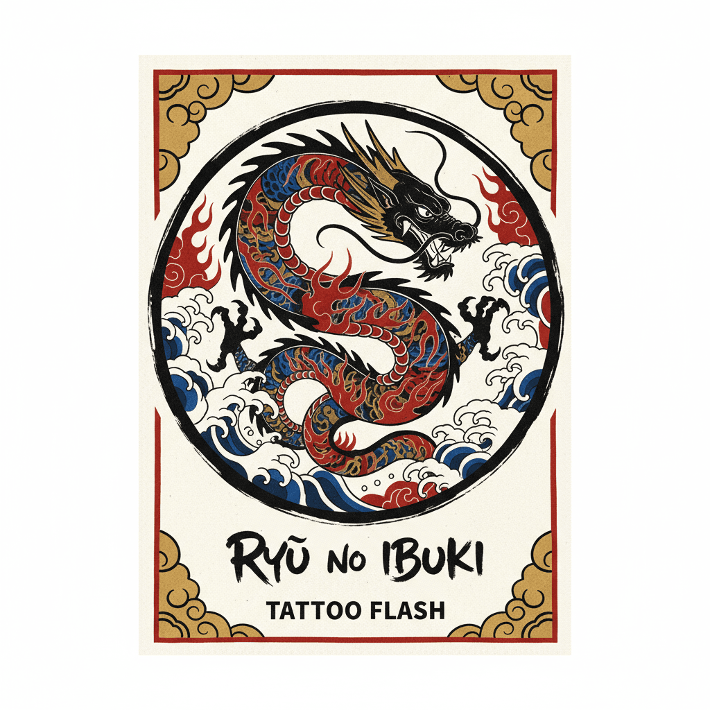 Japanese Irezumi tattoo flash design 22