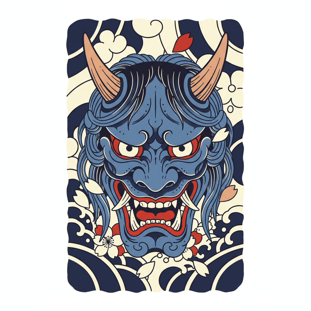 Japanese Irezumi tattoo flash design 44