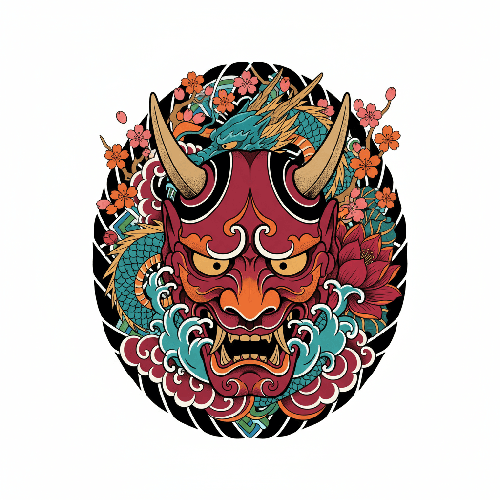 Japanese Irezumi tattoo flash design 45