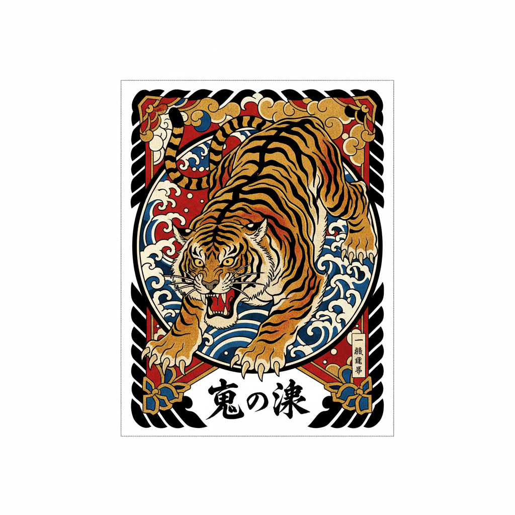 Japanese Irezumi tattoo flash design 52