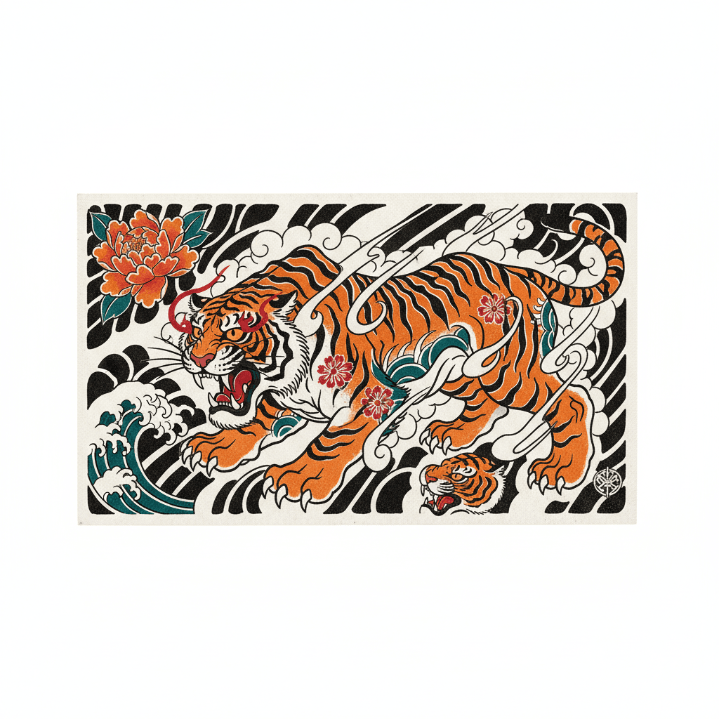 Japanese Irezumi tattoo flash design 57